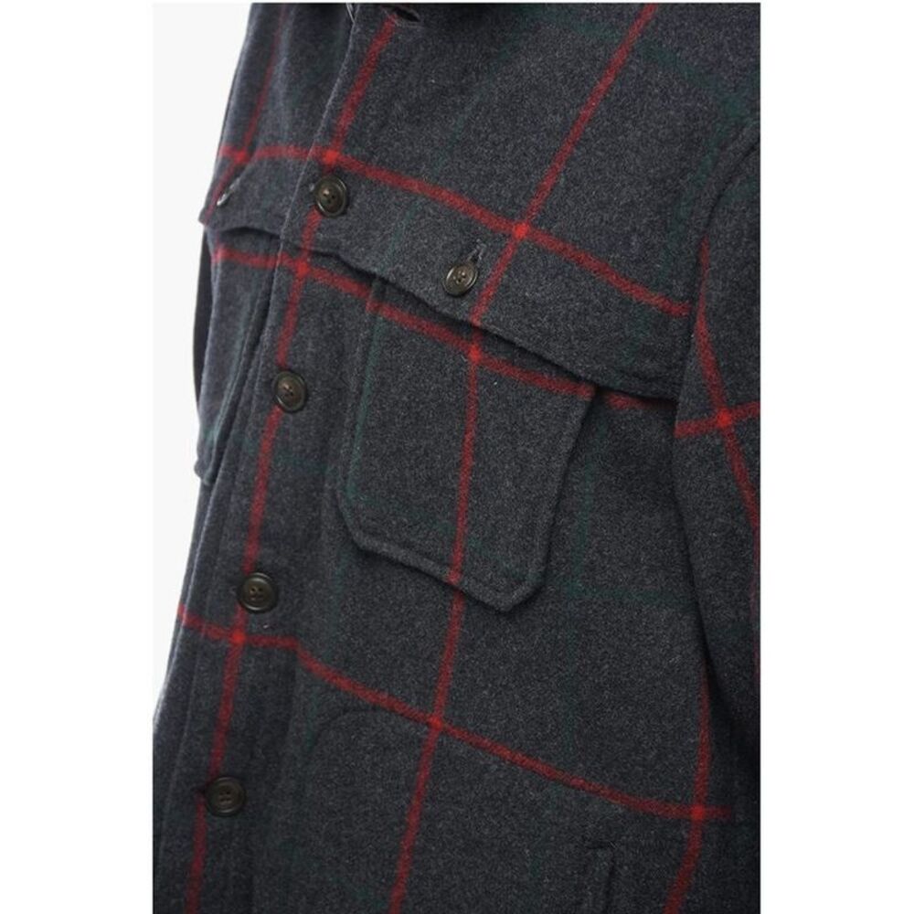 Woolrich Checked Wool Blend MALONE Men's Overshirt - Picture 3 of 4